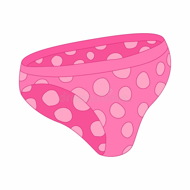 Female Pink Dotted Pants Icon, Cartoon Style Stock Illustration ...