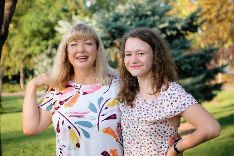 Female Portrait of a Beautiful Plus Size Blond, Blue-eyed Mother and ...