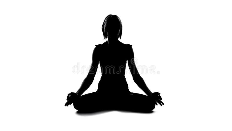 Female practicing meditation lotus pose, spiritual unity of body and soul, peace stock images Female practicing meditation lotus pose, spiritual unity of body and soul, peace stock images