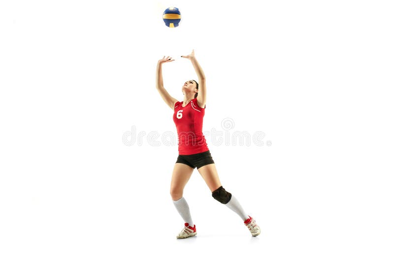 Female Professional Volleyball Player Isolated on White Stock Photo ...