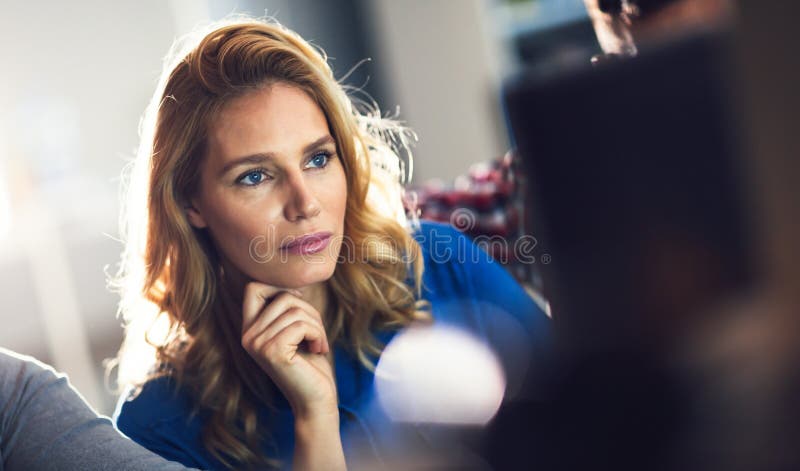 Female programmer working on IT project royalty free stock image