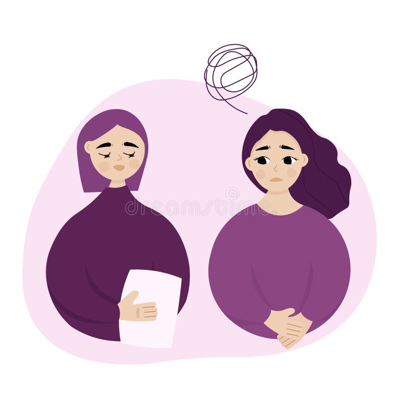 Female Psychologist Talking with Client. Mental Issues and Depression