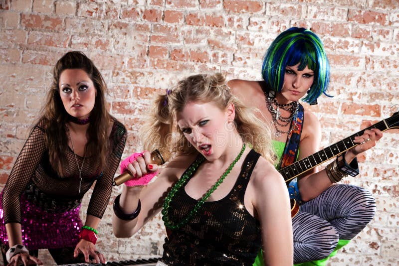 Female punk rock band stock photo. Image of musician 14827280