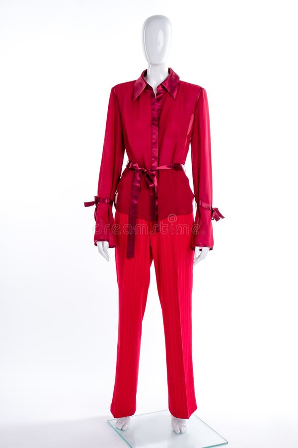 Female Red Blouse And Trousers. Stock Image - Image of model, elegance ...