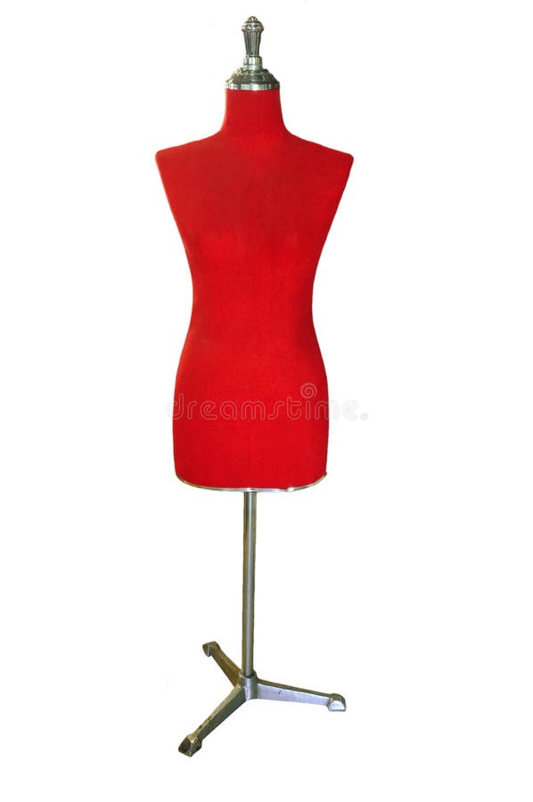 Female Red Mannequin Isolated on White Stock Image Image of bust