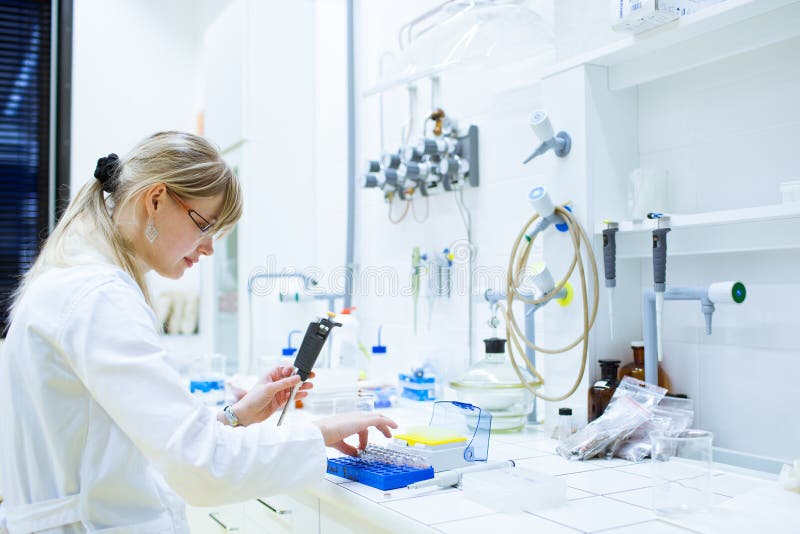 Female researcher in a chemistry lab