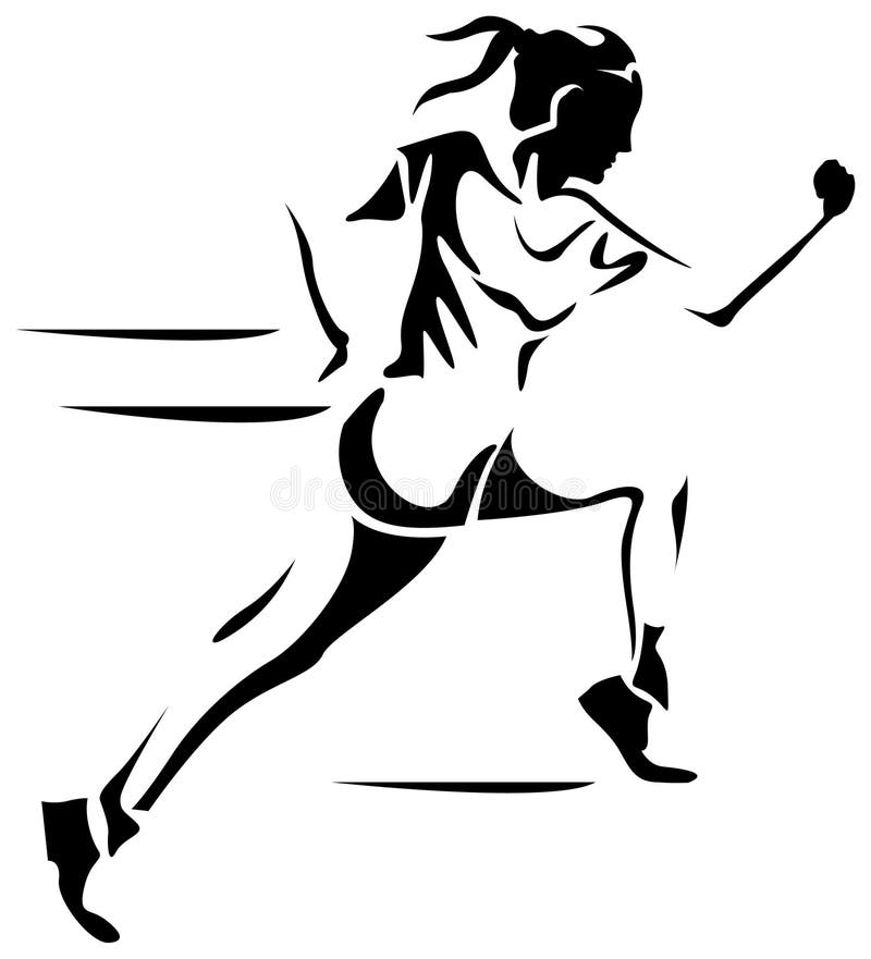 Female run stock illustration