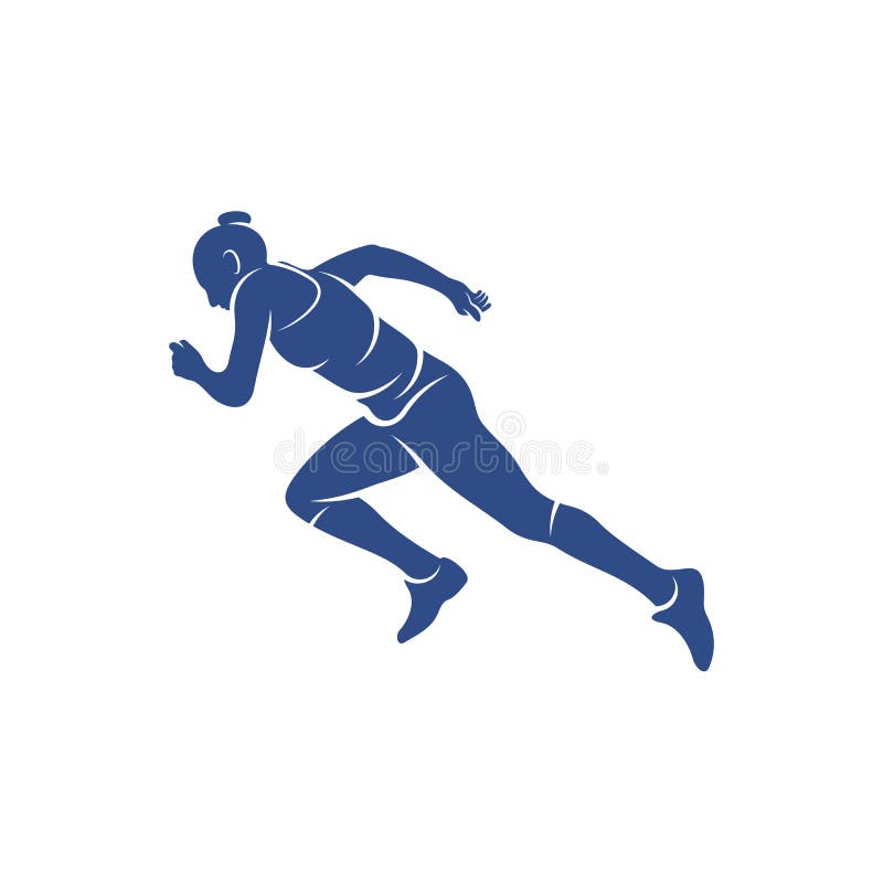 Female runner athletic logo design icon symbol Vector Image
