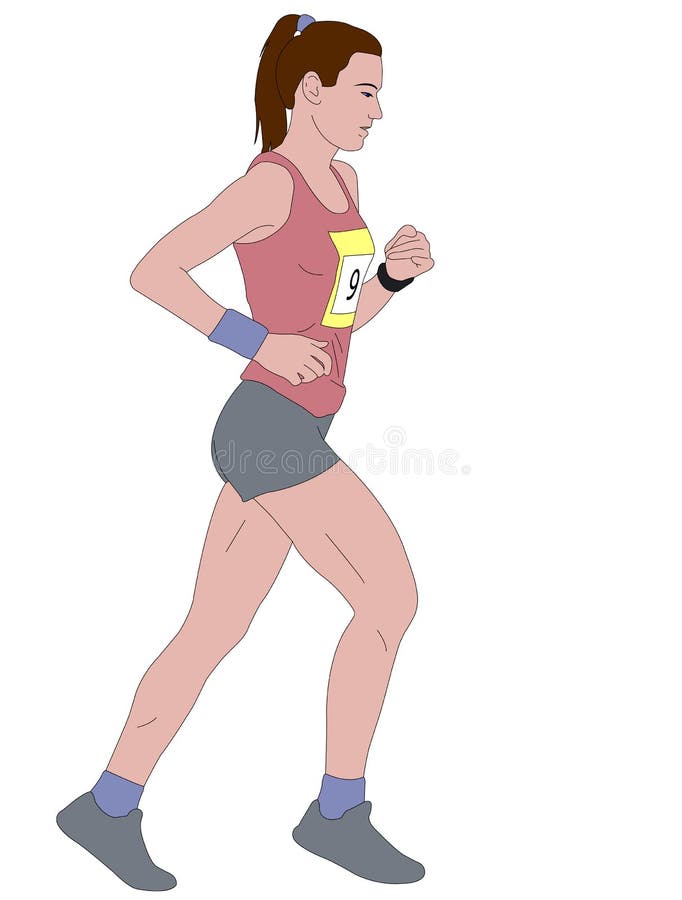 Female runner detailed illustration vector illustration