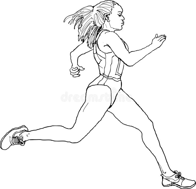 Female running athlete stock vector. Illustration of athletics 77259543