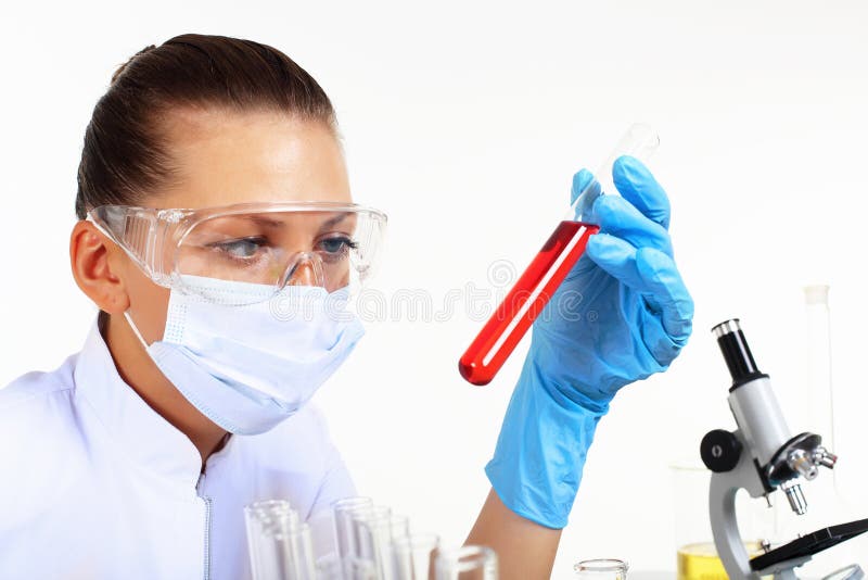 Female scientist in a chemistry laboratory