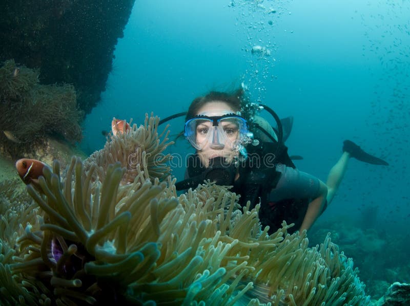 Female scuba diver