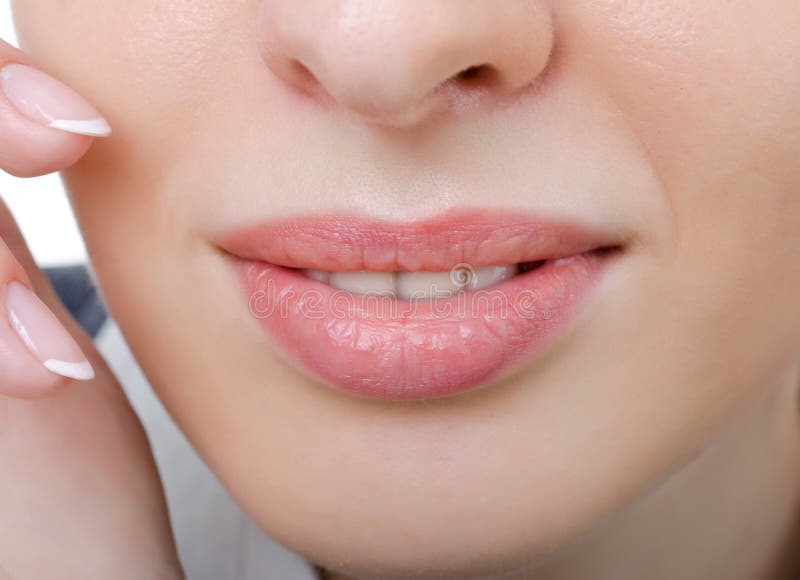 Female sensual lips closeup