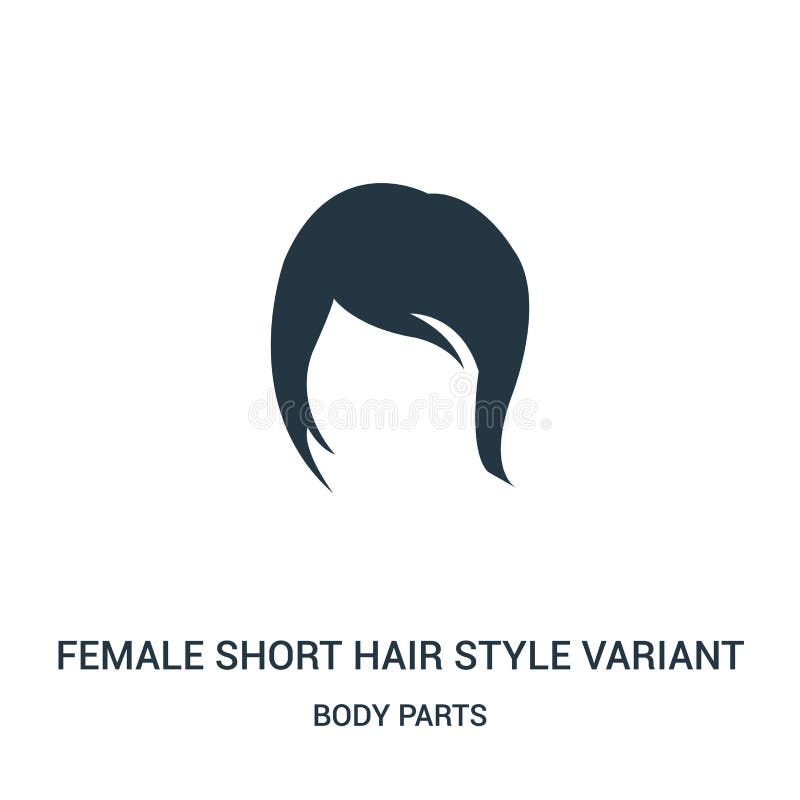 Female Short Hair Style Variant Icon Vector From Body Parts Collection