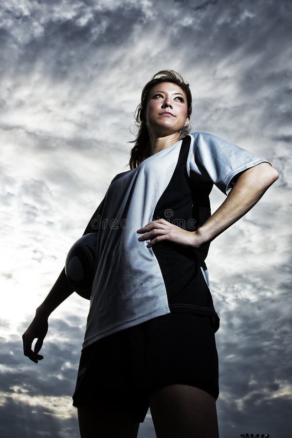 Female Soccer player posed royalty free stock images