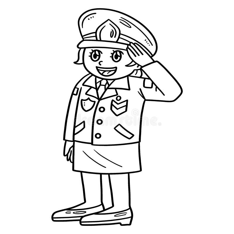 A cute and funny coloring page of Female Soldier Hand Salute. Provides hours of coloring fun for children. Color, this page is very easy. Suitable for little kids and toddlers. A cute and funny coloring page of Female Soldier Hand Salute. Provides hours of coloring fun for children. Color, this page is very easy. Suitable for little kids and toddlers.