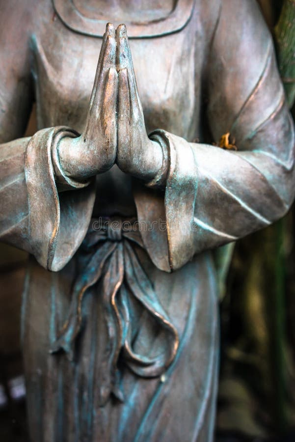 Female Statue Praying Hands Stock Image Image of funeral, christian