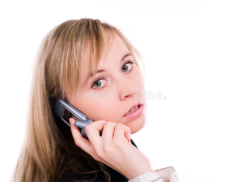 Female student with mobile phone