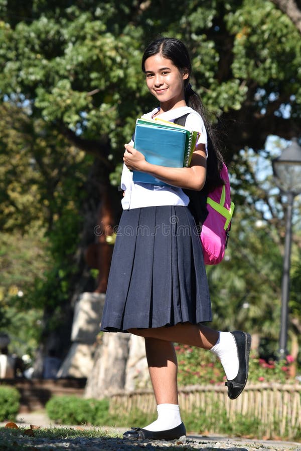 Female Student Wearing School Uniform Standing Stock Photo Image of