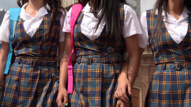 Female Students Wearing School Uniforms Stock Photo - Image of attire ...