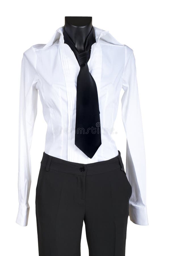 Female suit with a necktie