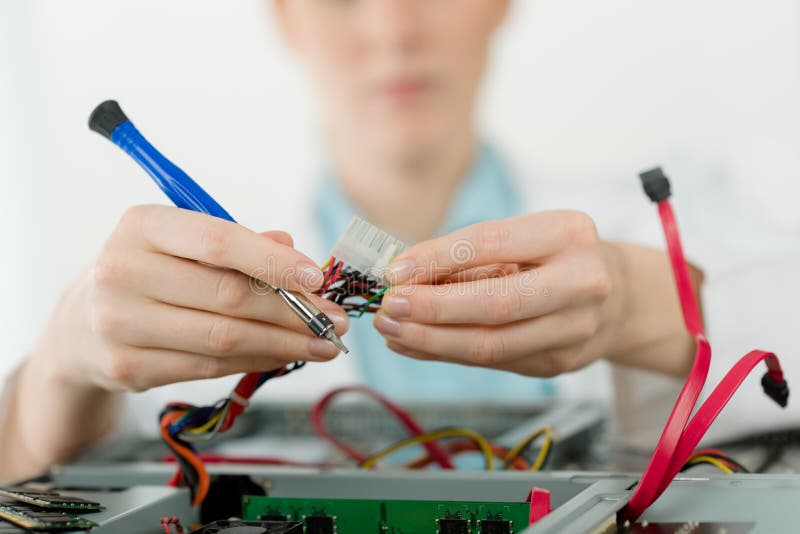 Female support computer engineer - IT woman stock images Female support computer engineer - IT woman stock images