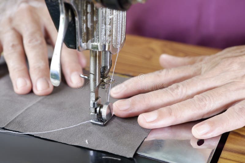 Female Tailor Using a Sewing Machine Stock Image Image of work