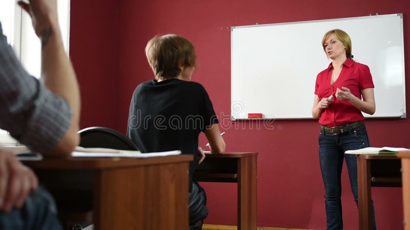 Female Teacher Giving A Lecture At The University Stock Footage Video Of Female Advisor 69531344