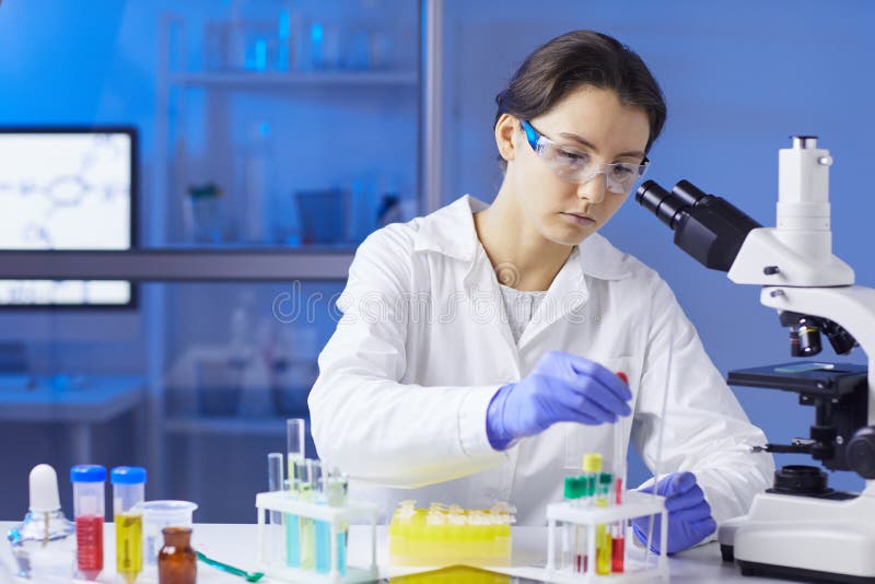 Technician Working In Chemical Plant Stock Image Image of label