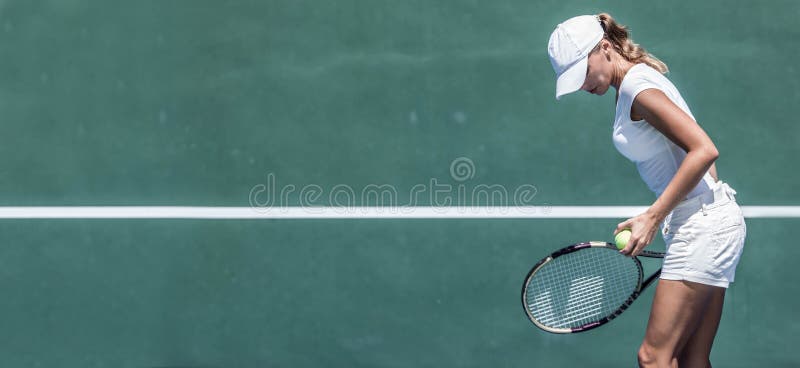 Female tennis player on court