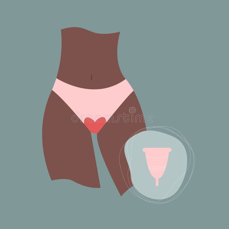 Body of Woman Wearing Blood-stained Panties Stock Vector