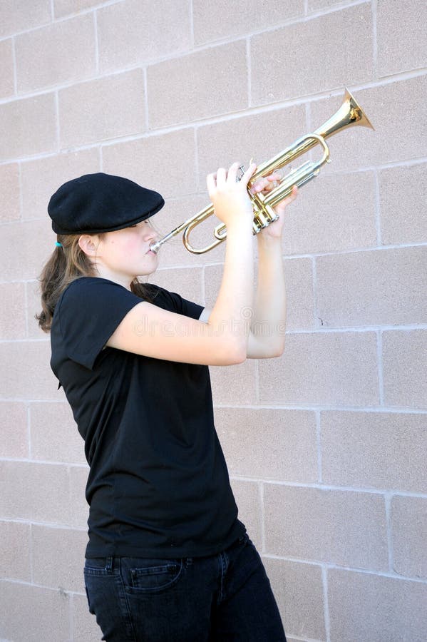 Female trumpet player. 