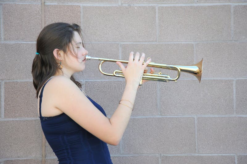 Female trumpet player. 