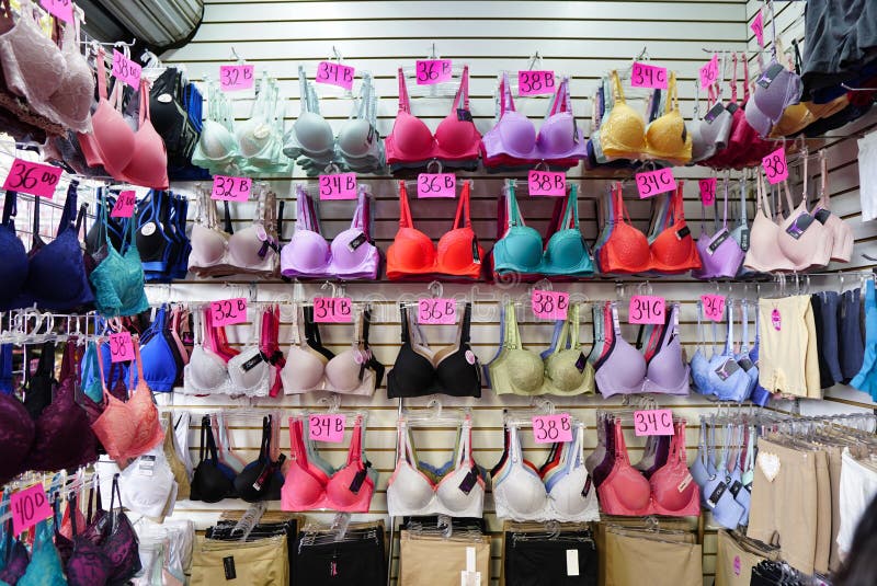 Female Underwear Shop with Many Colorful Bras for Sale Editorial Image -  Image of wear, figure: 182983535