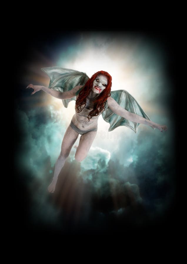 Female vampire like creature flying stock photography Female vampire like creature flying stock photography