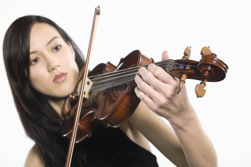 Female Violinist Playing Violin Stock Image Image of fiddle, adult