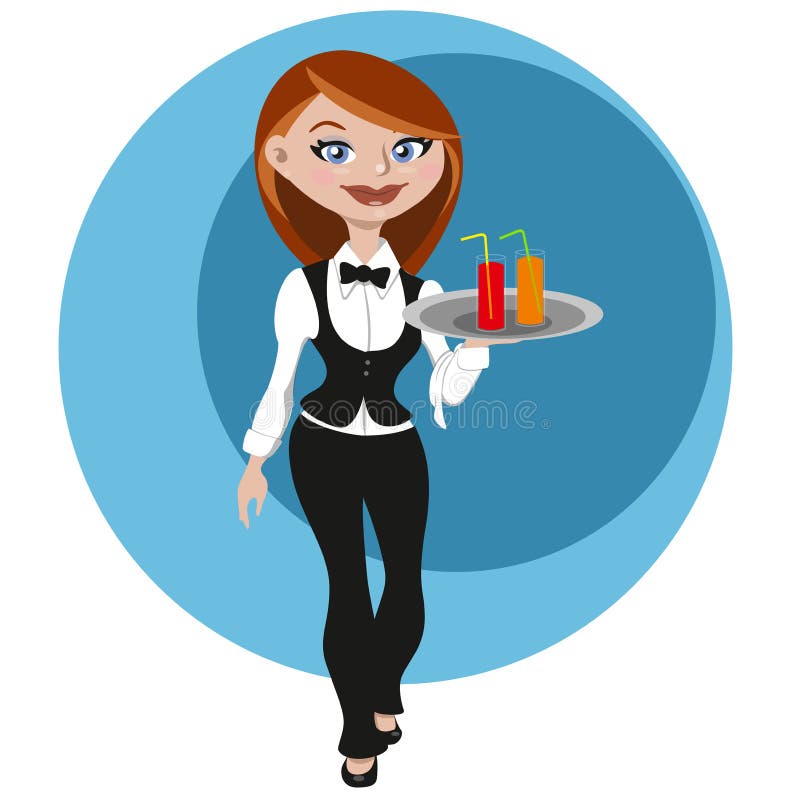 Female waitress stock vector. Illustration of young, helpful - 24593640