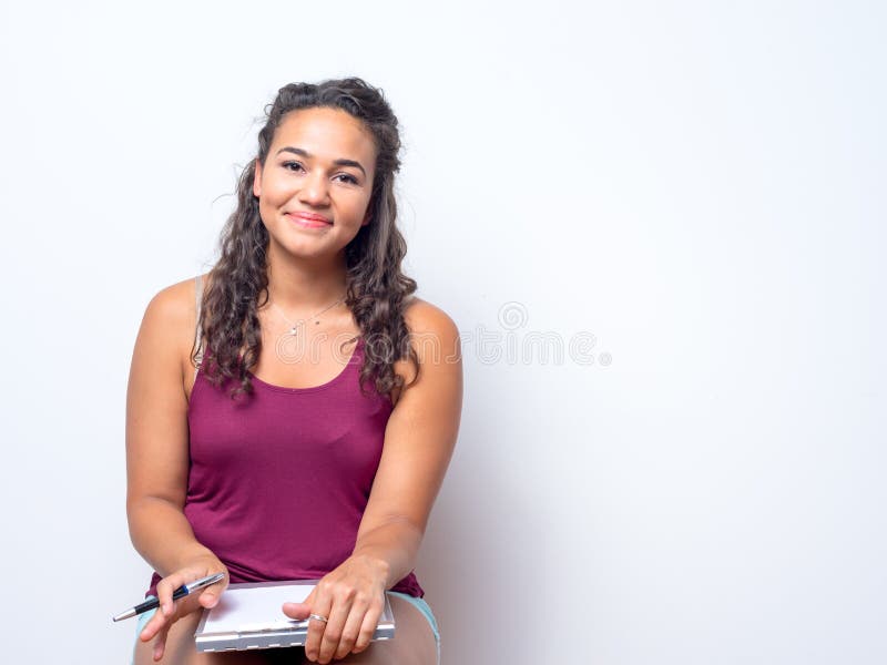 Female with Warm Friendly Smile Stock Photo - Image of forms ...