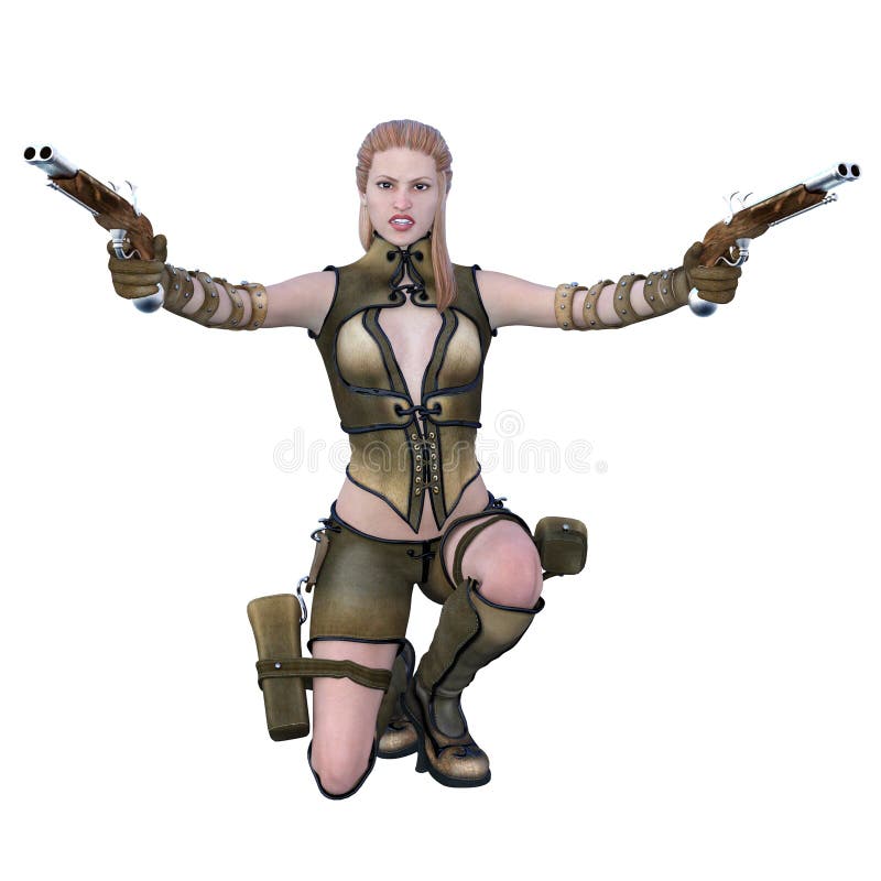 Female warrior vector illustration