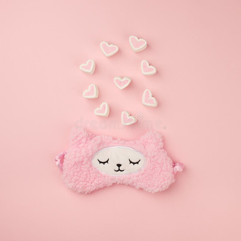 Female Wearing Cute Kawaii Sleeping Band Pink Lama and Fluffe Heart Marshmallow , Trendy Soft Pastel Pink on Empty Background. Stock Image - Image of accessory, girl: 139696785 Female Wearing Cute Kawaii Sleeping Band Pink Lama and Fluffe Heart Marshmallow , Trendy Soft Pastel Pink on Empty Background. Stock Image - Image of accessory, girl: 139696785