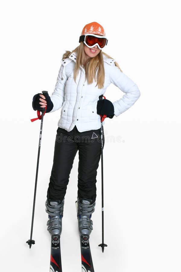 Female wearing ski gear