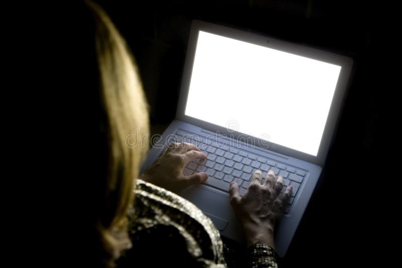 Female woman on Laptop 01