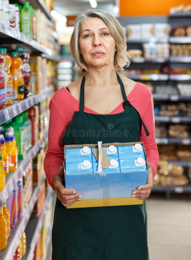 Female working in grocery