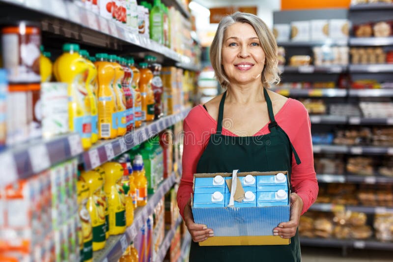 Female working in grocery