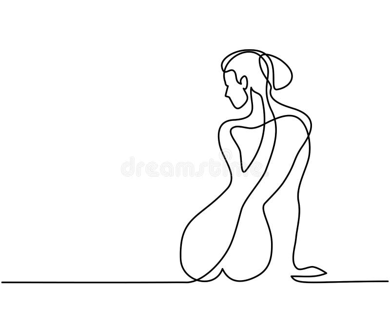 Femeie care stă în spate stock illustration
