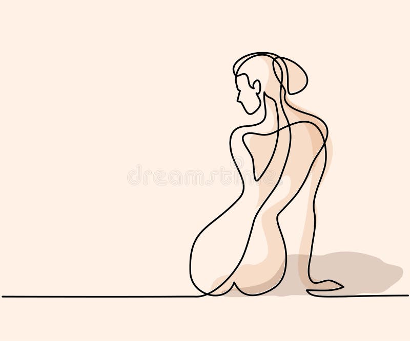 Femeie care stă în spate stock illustration