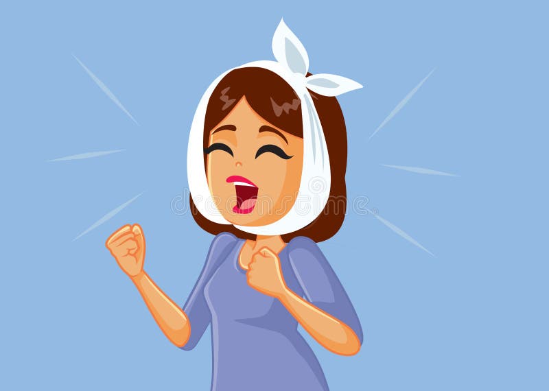 Femeie care suferă de durere puternică de dinți stock illustration
