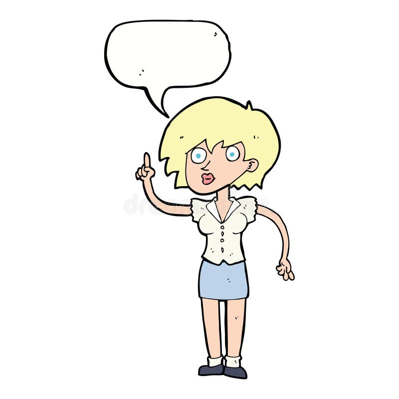 Femeie de desene animate cu semnul întrebării și balon de vorbire royalty free illustration