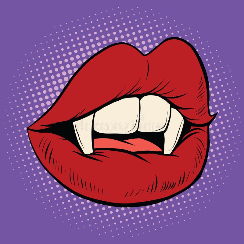 Femelle sexy de bouche de vampire de Halloween illustration libre de droits Femelle sexy de bouche de vampire de Halloween illustration libre de droits