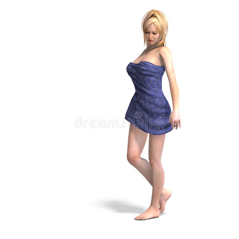 Femelle sexy vêtue avec un essuie-main illustration libre de droits Femelle sexy vêtue avec un essuie-main illustration libre de droits